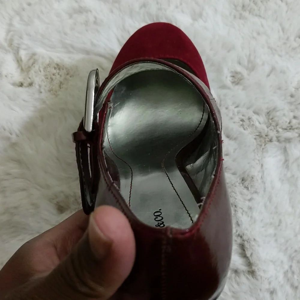 Style & Co| Vintage Burgundy suede high heel pump - Picture 11 of 14